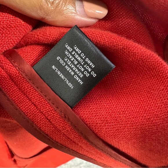 Lafayette 148 Red Linen Lagenlook One Button Blazer Jacket Lightweight  Size S - Picture 6 of 15